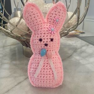 Handmade Crochet Bunny Plush - Pink Easter Peep